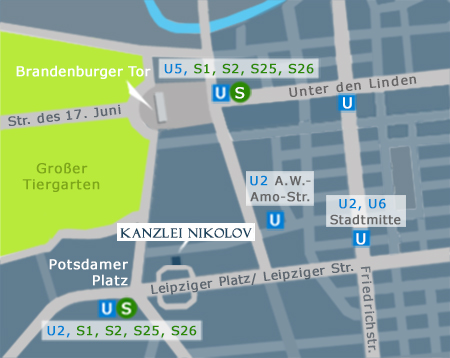 Nikolai Nikolov | Rechtsanwalt - Berlin - Lageplan